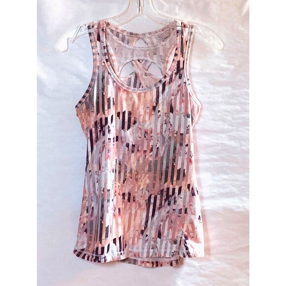 Calia Racerback Keyhole Tank Top Womens Size XS Multicolor Stripes Floral - Picture 2 of 12